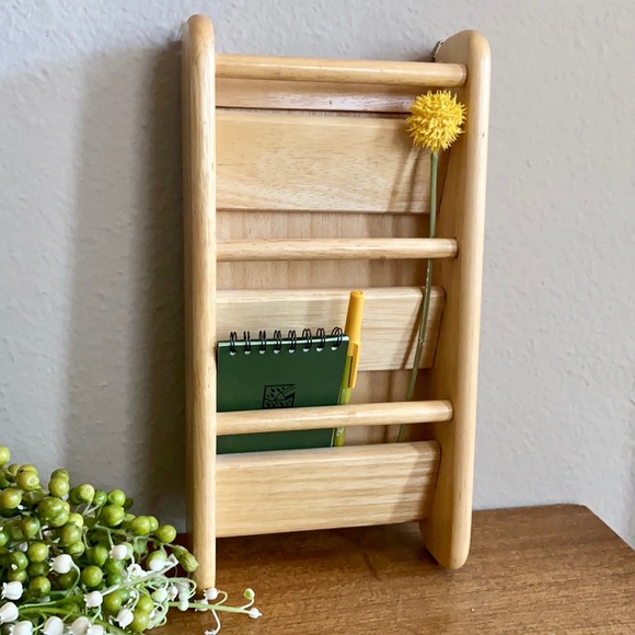 Vintage Other - Vintage Oak Wall Organizer